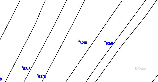 Parcela st. 62/5 v KÚ Trhanov, Katastrální mapa