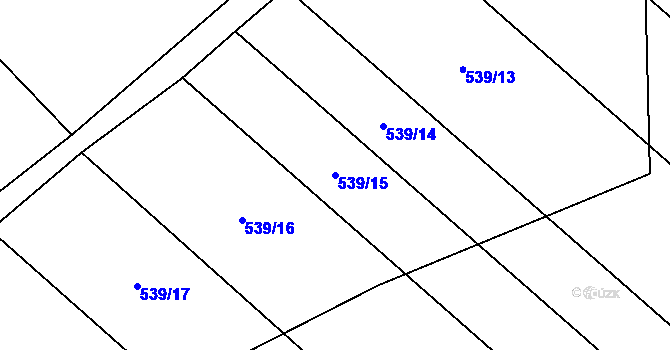 Parcela st. 539/15 v KÚ Trhanov, Katastrální mapa