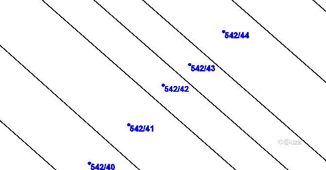 Parcela st. 542/42 v KÚ Trhanov, Katastrální mapa