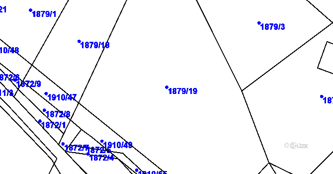 Parcela st. 1879/19 v KÚ Trhanov, Katastrální mapa