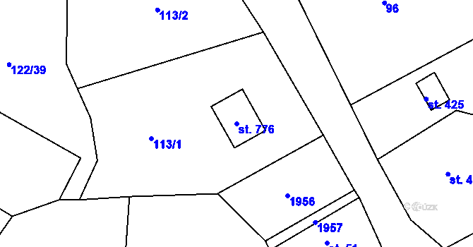 Parcela st. 776 v KÚ Trhanov, Katastrální mapa