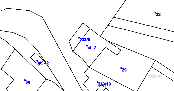 Parcela st. 7 v KÚ Hluboká u Trhové Kamenice, Katastrální mapa