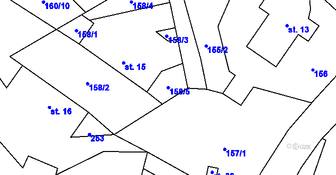 Parcela st. 158/5 v KÚ Hluboká u Trhové Kamenice, Katastrální mapa