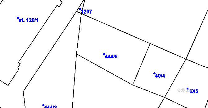 Parcela st. 444/6 v KÚ Rohozná u Trhové Kamenice, Katastrální mapa