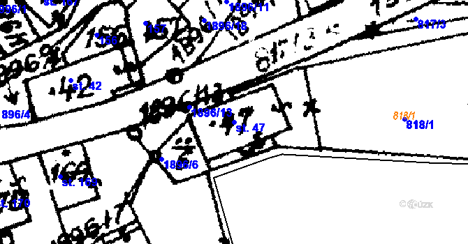 Parcela st. 47 v KÚ Trhová Kamenice, Katastrální mapa