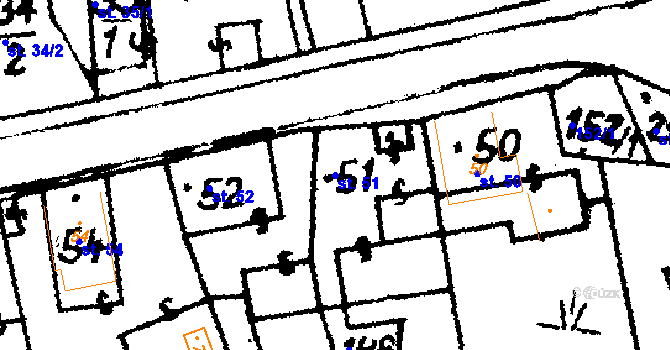 Parcela st. 51 v KÚ Trhová Kamenice, Katastrální mapa
