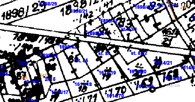 Parcela st. 84 v KÚ Trhová Kamenice, Katastrální mapa