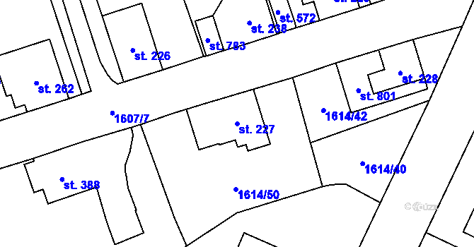 Parcela st. 227 v KÚ Trhová Kamenice, Katastrální mapa