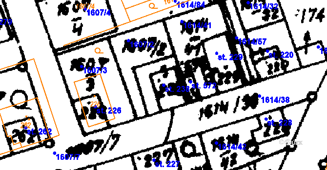 Parcela st. 238 v KÚ Trhová Kamenice, Katastrální mapa