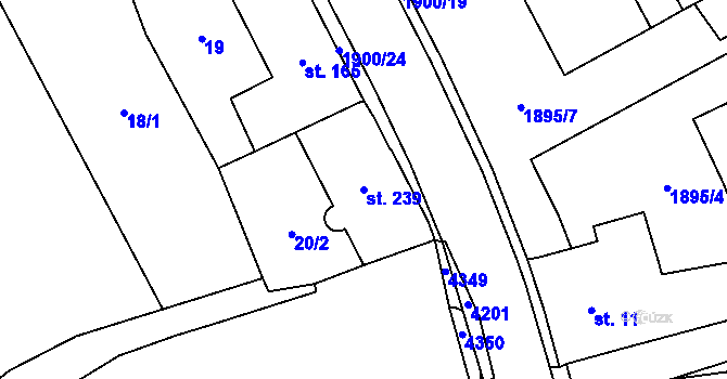 Parcela st. 239 v KÚ Trhová Kamenice, Katastrální mapa