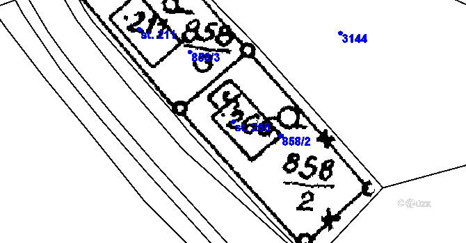 Parcela st. 266 v KÚ Trhová Kamenice, Katastrální mapa