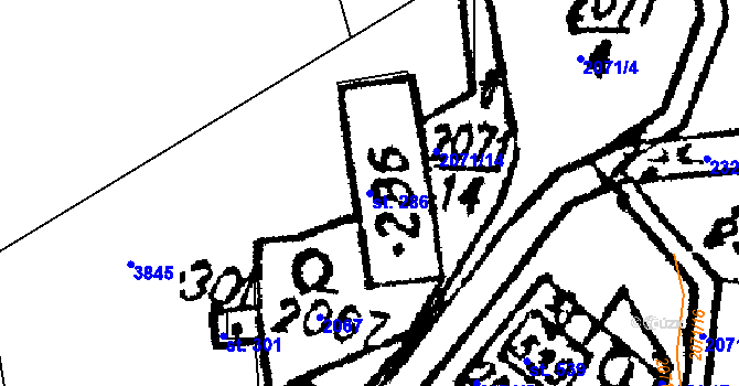 Parcela st. 286 v KÚ Trhová Kamenice, Katastrální mapa