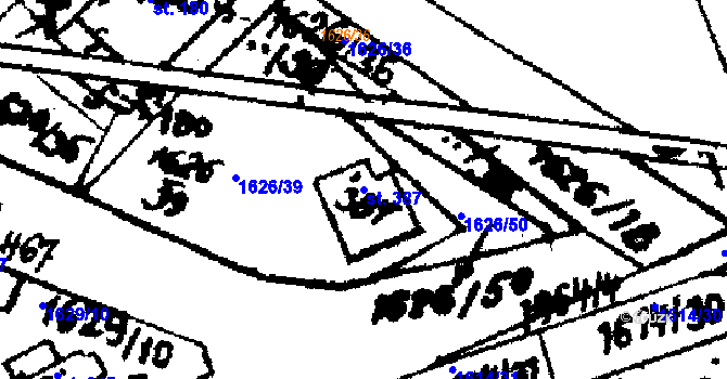 Parcela st. 387 v KÚ Trhová Kamenice, Katastrální mapa