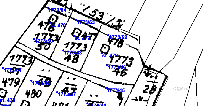 Parcela st. 478 v KÚ Trhová Kamenice, Katastrální mapa