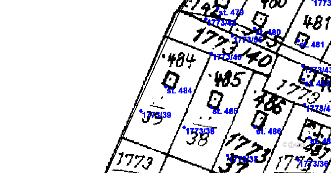 Parcela st. 484 v KÚ Trhová Kamenice, Katastrální mapa