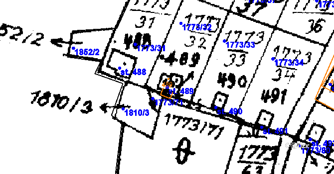 Parcela st. 489 v KÚ Trhová Kamenice, Katastrální mapa