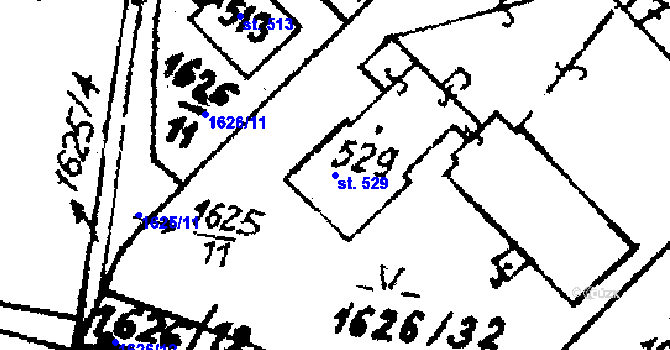 Parcela st. 529 v KÚ Trhová Kamenice, Katastrální mapa