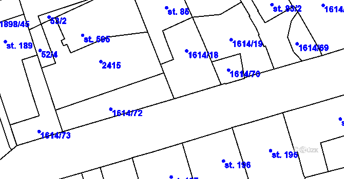 Parcela st. 1614/71 v KÚ Trhová Kamenice, Katastrální mapa