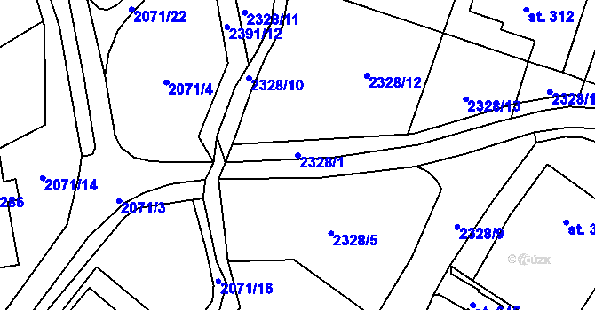 Parcela st. 2328/1 v KÚ Trhová Kamenice, Katastrální mapa