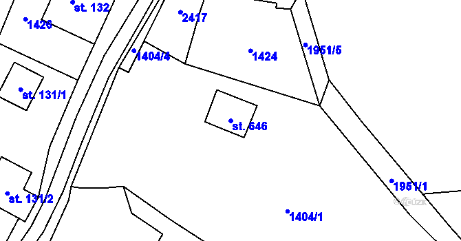 Parcela st. 646 v KÚ Trhová Kamenice, Katastrální mapa