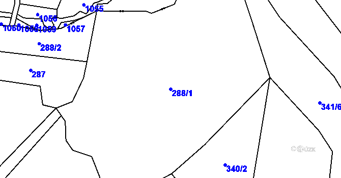 Parcela st. 288/1 v KÚ Trhová Kamenice, Katastrální mapa