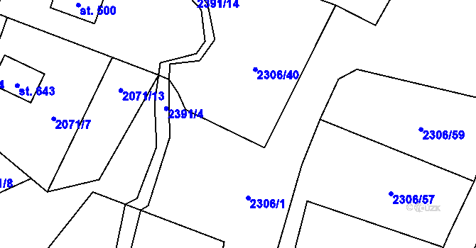 Parcela st. 2306/54 v KÚ Trhová Kamenice, Katastrální mapa