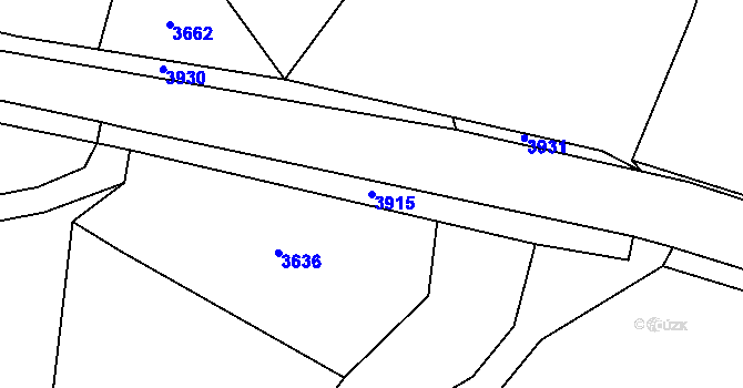 Parcela st. 3915 v KÚ Trhová Kamenice, Katastrální mapa