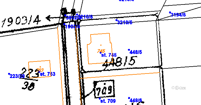 Parcela st. 745 v KÚ Trhová Kamenice, Katastrální mapa