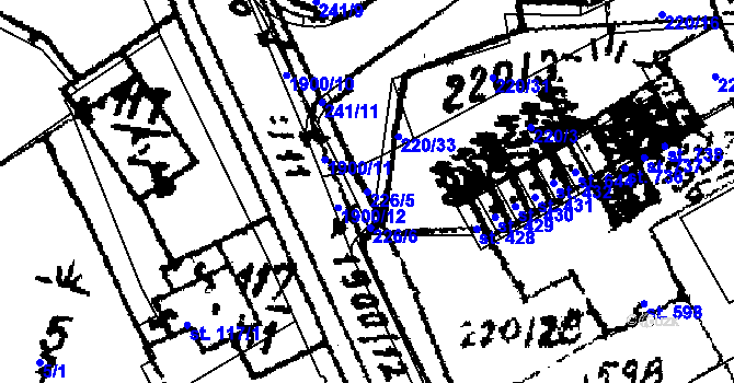 Parcela st. 226/5 v KÚ Trhová Kamenice, Katastrální mapa