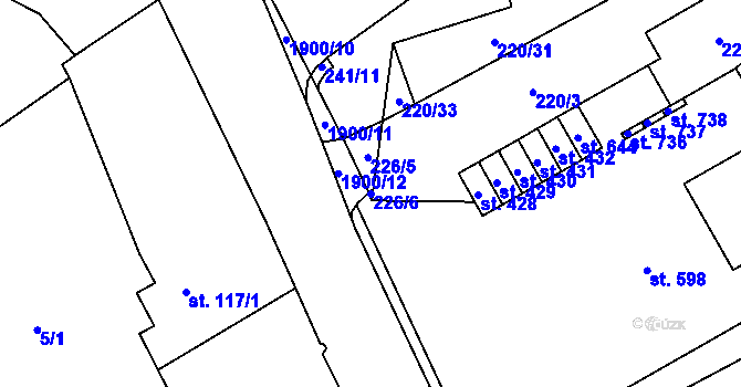 Parcela st. 226/6 v KÚ Trhová Kamenice, Katastrální mapa