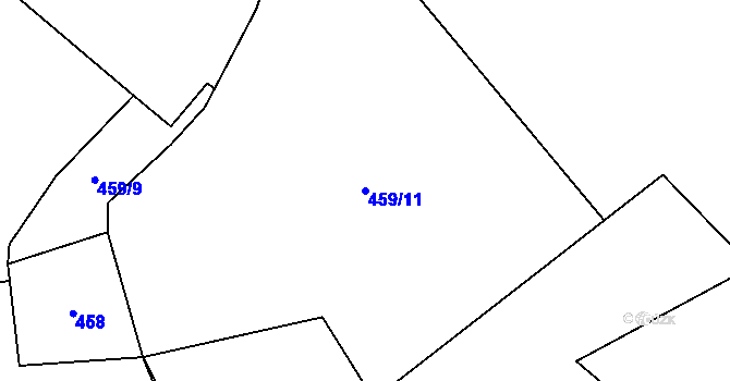 Parcela st. 459/11 v KÚ Trhová Kamenice, Katastrální mapa