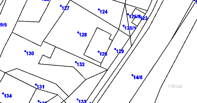 Parcela st. 126 v KÚ Trhové Dušníky, Katastrální mapa