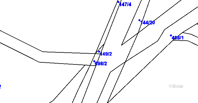 Parcela st. 149/2 v KÚ Trhové Dušníky, Katastrální mapa