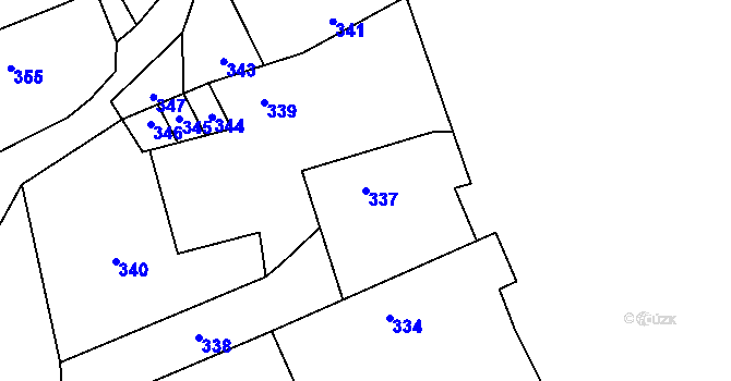 Parcela st. 337 v KÚ Trhové Dušníky, Katastrální mapa