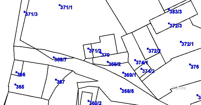 Parcela st. 370 v KÚ Trhové Dušníky, Katastrální mapa