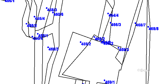 Parcela st. 459/2 v KÚ Trhové Dušníky, Katastrální mapa