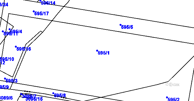 Parcela st. 595/1 v KÚ Trhové Dušníky, Katastrální mapa