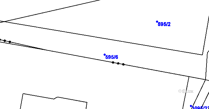 Parcela st. 595/6 v KÚ Trhové Dušníky, Katastrální mapa