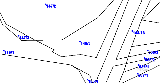 Parcela st. 149/3 v KÚ Trhové Dušníky, Katastrální mapa