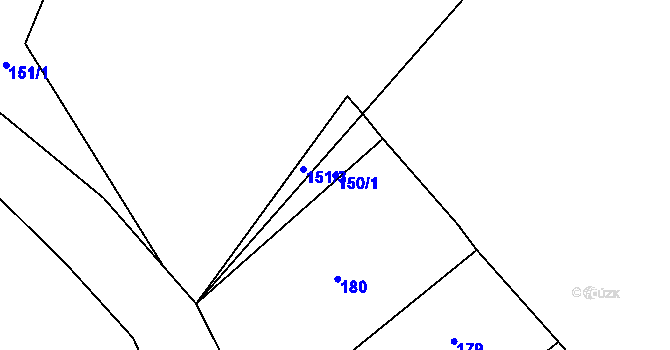 Parcela st. 150/1 v KÚ Trhové Dušníky, Katastrální mapa