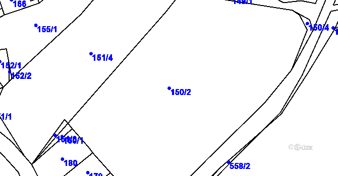 Parcela st. 150/2 v KÚ Trhové Dušníky, Katastrální mapa