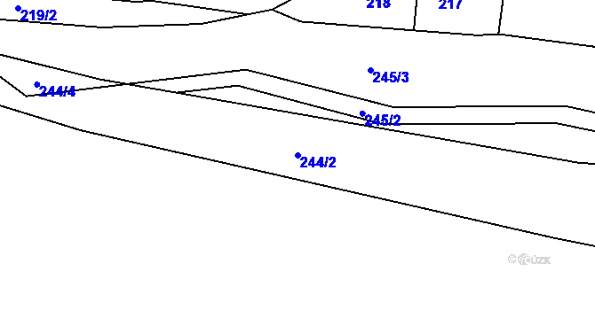 Parcela st. 244/2 v KÚ Trhové Dušníky, Katastrální mapa