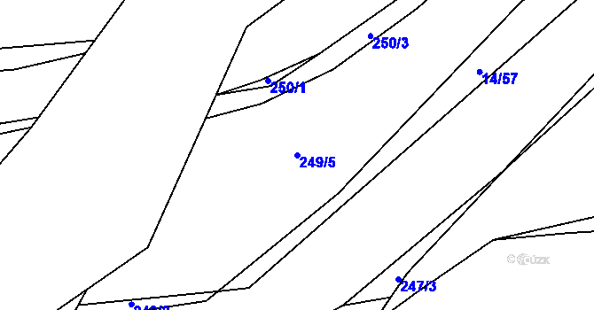 Parcela st. 249/5 v KÚ Trhové Dušníky, Katastrální mapa