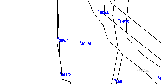 Parcela st. 401/4 v KÚ Trhové Dušníky, Katastrální mapa