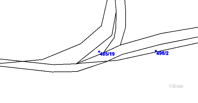 Parcela st. 485/19 v KÚ Trhové Dušníky, Katastrální mapa