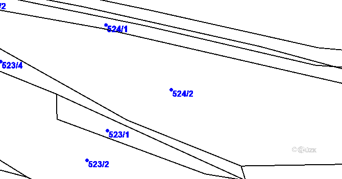 Parcela st. 524/2 v KÚ Trhové Dušníky, Katastrální mapa