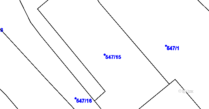 Parcela st. 547/15 v KÚ Trhové Dušníky, Katastrální mapa