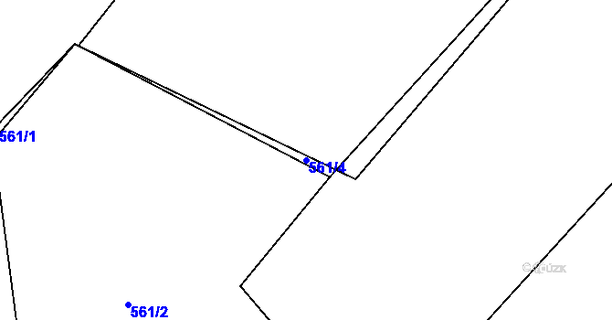 Parcela st. 561/4 v KÚ Trhové Dušníky, Katastrální mapa