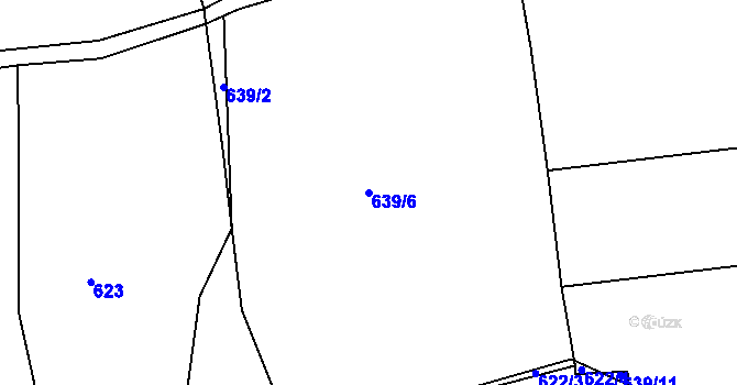 Parcela st. 639/6 v KÚ Trhové Dušníky, Katastrální mapa