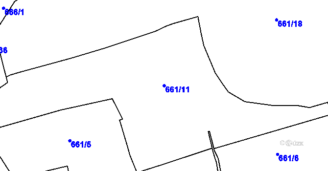 Parcela st. 661/11 v KÚ Trhové Dušníky, Katastrální mapa